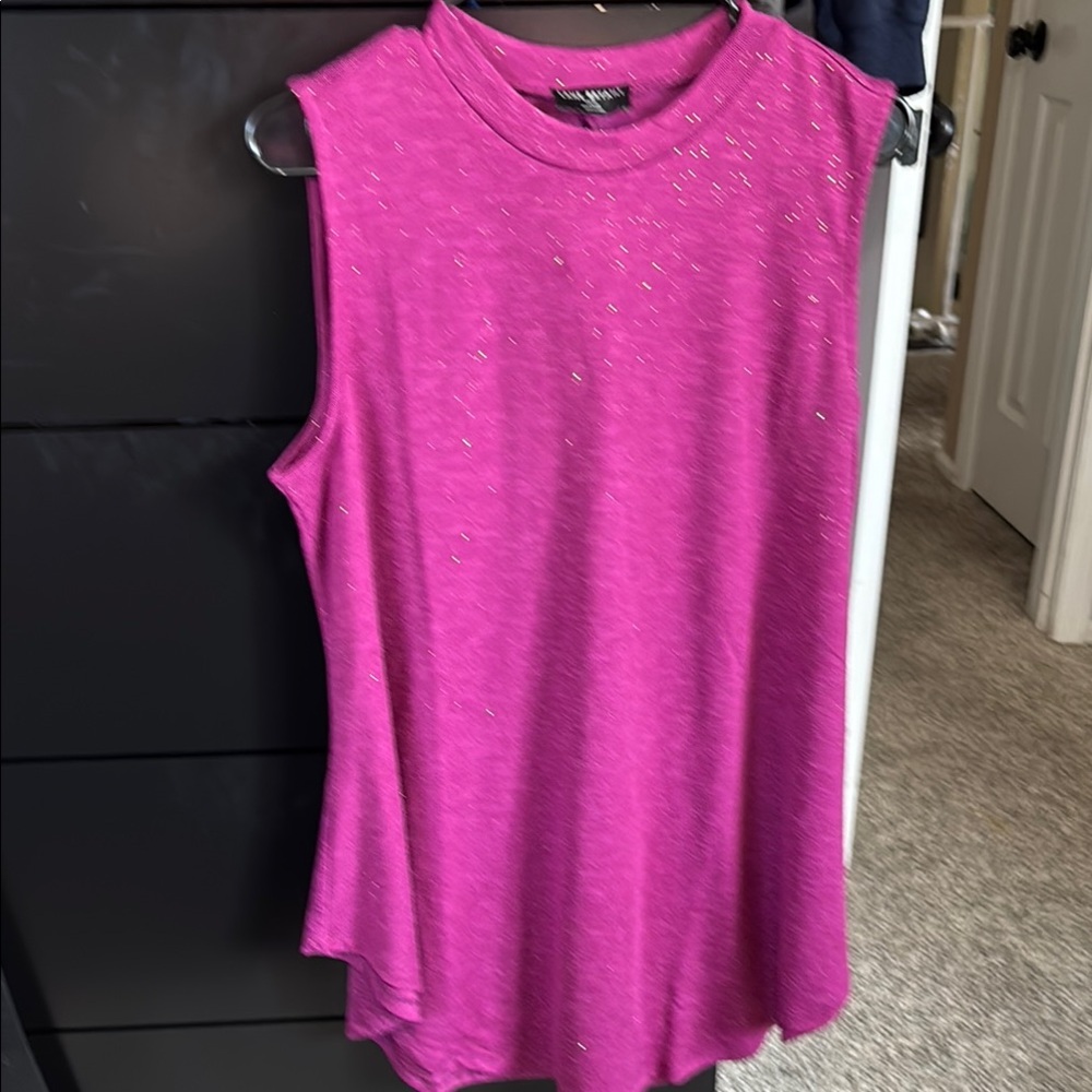Lane Bryant Purple-Pink w/Gold Sparkles Sleeveless Tunic Size 14/16